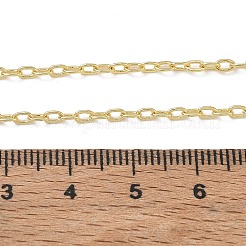 女性用2mm真鍮アズキチェーンネックレス  長持ちメッキ  ゴールドカラー  15.94インチ（40.5cm）&nbsp;KK-CBA2293-02G
