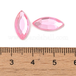 模造台湾アクリルラインストーンカボション  フラットバック＆多面  馬の目  パールピンク  15x7x1.8mm  約2000個/袋&nbsp;GACR-A021-7x15mm-03