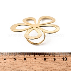 女性用304ステンレススチールカフリング  花  18KGP本金メッキ  usサイズ8 1/2(18.5mm)&nbsp;LS-RJEW-F193-05G