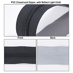 服飾材料  PVCクローズドエンドジッパー  リフレクトライトクロス付き  グレー  3x0.25cm&nbsp;FIND-WH0063-28