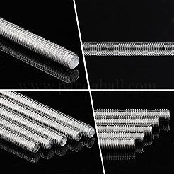 304ステンレス鋼全ねじ長ネジ  アンカーボルト用のネジ付きロッドスタッド  クランプ  ステンレス鋼色  252x4mm&nbsp;FIND-WH0112-86