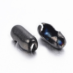 イオンプレーティング（IP）304ステンレススチールボールチェーンコネクター  電気泳動黒  5.5x2.5mm  1.5mmボールチェーンに適合&nbsp;LS-STAS-H423-16B
