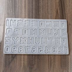 文字と数字のDIYシリコンペンダントモールド  流砂型  シェーカーモールド  レジン型  ホワイト  196x342x9mm  穴：3mm  内径：43~44x13~35mm&nbsp;DIY-F139-01