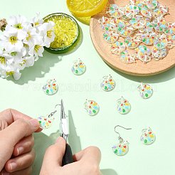 透明な蓄光樹脂ペンダント  パレット  暗闇で光る  カラフル  20x15x3.5mm  穴：3.5mm&nbsp;RESI-CJC0020-40