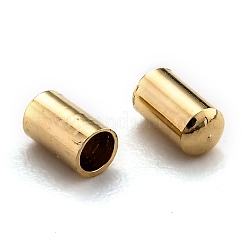 真鍮製コードエンドパーツ  カドミウムフリー＆鉛フリー  長持ちメッキ  24KGP本金メッキ  4x2mm  内径：1.2mm&nbsp;KK-H759-34B-G