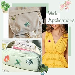 24個 12スタイル 植物 アクリル ラペルピン ブローチピン  バックパックの服のための創造的な鉄のバッジ  ミックスカラー  30~38.5x27~37mm  2個/スタイル&nbsp;JEWB-CJ0003-38