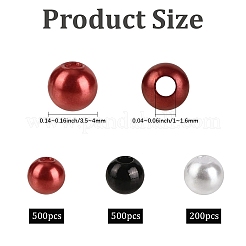 DIYジュエリー作りのパーツキット  丸いアクリルとABSプラスチックの模造真珠ビーズを含む  ミックスカラー  4x3.5~4mm  穴：1~1.6mm  1200個/セット&nbsp;DIY-SP0005-37A