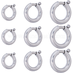 15個 3スタイル 316サージカルステンレススチールスプリングゲートリング  リング  ステンレス鋼色  10~17.5x10~17.5x2~4mm  穴：6~10.5mm&nbsp;STAS-BBC0007-83