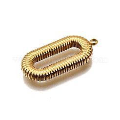 304ステンレスペンダント  オーバルチャーム  18KGP本金メッキ  29x13.5x4mm  穴：1.8mm&nbsp;STAS-M116-02G