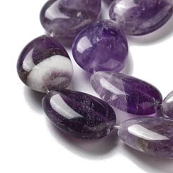 天然石アメジストビーズ連売り  フラットティアドロップ  17.5~18x13~13.5x6mm  穴：1.2~1.4mm  約11個/連  7.56''（19.2センチメートル）&nbsp;G-P528-L05-01