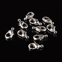 真鍮カニカン  オウムトリガークラスプ  カドミウムフリー＆ニッケルフリー＆鉛フリー  銀  15x8x3mm  穴：2mm&nbsp;KK-903-S-NF