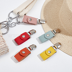5色の鉄製帽子クリップ5個  PUレザーとプラスチックを使用  スカーフハット旅行かばんアウトドアアクセサリー用  ミックスカラー  83x24mm  1pc /カラー&nbsp;FIND-WR0010-59A