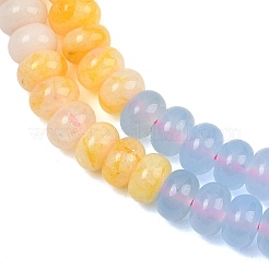 天然石ホワイトジェイドビーズ連売り  染め  滑らかなロンデル  ミックスカラー  8~8.5x5~5.5mm  穴：1mm  約75~78個/連  15.35''（39~40センチメートル）&nbsp;G-NH0006-A15-01