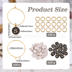 DIY ワイングラスチャーム作成キット  合金ペンダント入り  304ステンレススチールの丸カンと真鍮のワイングラスチャームリング  ミックスカラー  25x0.8mm&nbsp;DIY-BM0003-13