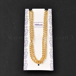 真鍮のカーブチェーン  カドミウムフリー＆ニッケルフリー＆鉛フリー  ハンダ付け  カード用紙付き  18KGP本金メッキ  4.5x3x1.5mm  約3.28フィート（1m）/ pc&nbsp;CHC-H111-03G-04