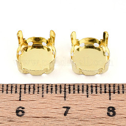 201ステンレススチール製縫い付けプロングセッティング  フラットバックラインストーン用の爪セッティング  フラットラウンド  ゴールドカラー  9mmのラインストーンに適する  9x6mm  穴：1mm&nbsp;STAS-T032-01-10mm-G