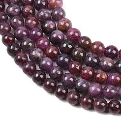 天然の宝石のルビーラウンドビーズ連売り  6mm程度  穴：1mm  約65個/連  15.7インチ&nbsp;G-O017-6mm-06