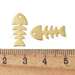 ステンレスペンダント201個  魚  ゴールドカラー  18x8x0.5mm  穴：1.5mm&nbsp;STAS-I330-005G