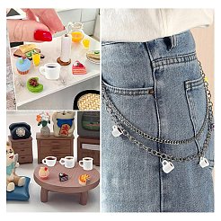 30個 6スタイル 樹脂ドールハウス ミニチュア コーヒー  人形キッチンプレイアクセサリー用  チョコレート  8.5~14x15~20.5x9~14.5mm  5個/スタイル&nbsp;DIY-YW0017-78