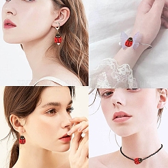 5連の手作りポリマークレイビーズ  てんとう虫  レッド  8~12x7.5~10x4~5mm  穴：1.5~2mm  約38~40個/連  14.17インチ〜15.35インチ（36~39cm）&nbsp;CLAY-SC0001-45B