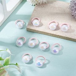 プラスチック製女の子用ヘアアクセサリー10個  ポニーテールホルダー  弾性繊維髪ゴム  ラウンド  内径：13mm&nbsp;OHAR-TAC0011-001C