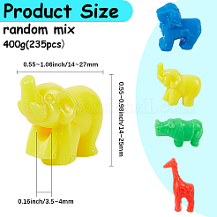 400gのポリスチレン（PS）プラスチックビーズ  混合動物の形  ミックスカラー  14~27x14~25x8~11mm  穴：3.5~4mm  400 G /セッティング&nbsp;KY-PA0001-01