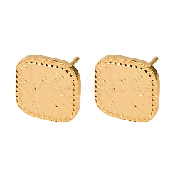 真鍮製スタンドピアス  ニッケルフリー  18KGP本金メッキ  正方形  10x10mm&nbsp;EJEW-F384-17G-02
