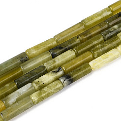 天然岫岩のヒスイのビーズ連売り  コラム  5~13x4mm  穴：1mm  約29~30個/連  14.96~15.16''（38~38.5センチメートル）&nbsp;G-T141-73
