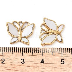 304ステンレスペンダント  パヴェシェル付き  バタフライチャーム  14KGP本金メッキ  12.5x15x1.8mm  穴：2x1.5mm&nbsp;STAS-L022-361G