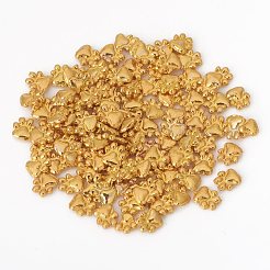 合金カボション  DIYクリスタルエポキシ樹脂材料充填用  犬の爪  ゴールドカラー  5.5x4.5x1.5mm  約100個/袋&nbsp;PALLOY-CJC0001-60G