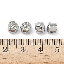 304ステンレススチールビーズ  花  ステンレス鋼色  6x6x6mm  穴：1.4mm&nbsp;STAS-D204-39P