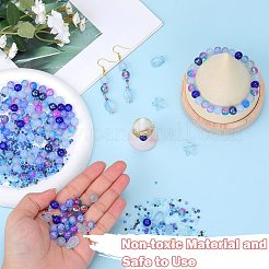 ガラスビーズ  ラウンド＆ヒトデ＆フィッシュ＆ロンデル  混合スタイル  藤紫色  2.5~14x2.5~13.5x2~8.5mm  穴：1~1.4mm  約200~300個/袋  2袋/箱&nbsp;GLAA-SZ0001-94J