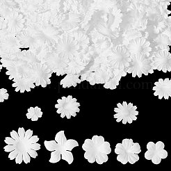 500個 5スタイル 布製花飾りアクセサリー  ホワイト  15~27mm  100個/スタイル&nbsp;DIY-CA0007-99