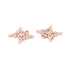304ステンレスペンダント  蝶  ローズゴールド  10.5x12x0.8mm  穴：1mm&nbsp;STAS-E159-03RG