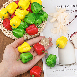 3袋 3色ミニフォームイミテーションベルペッパー  シミュレーション野菜  小道具の装飾を装ったドールハウスアクセサリー用  ミックスカラー  32x31x42mm  20個/袋  1袋/色&nbsp;AJEW-CA0003-76