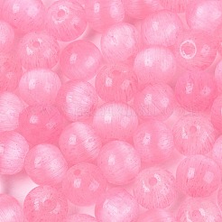 Fgbグレードaドローベンチスタイルガラスシードビーズ  ラウンド  模造キャットアイビーズ  ショッキングピンク  7~7.5mm  穴：1.4~1.5mm  約900個/ポンド&nbsp;SEED-Q040-8MM-09