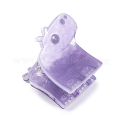 かわいいミニ動物のアクリル爪ヘアクリップ  女の子のためのヘアアクセサリー  カバ  25x25x25.5mm&nbsp;PHAR-A012-01I