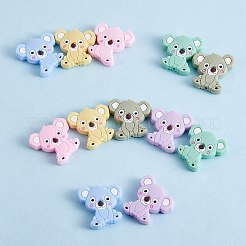 12個 6スタイル コアラ シリコン フォーカルビーズ  ミックスカラー  30.5x26.5x6.5mm  穴：2mm&nbsp;JX661A