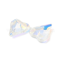 電気メッキガラスペンダント  バックメッキ  多面カット  ハートチャーム  ミックスカラー  17.5x14x5mm  穴：1.2mm&nbsp;EGLA-M029-05
