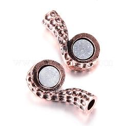端が接着された合金製マグネットクラスプ  赤銅鉱  50x22~23x10~11.5mm  穴：5mm&nbsp;PALLOY-T006-01R