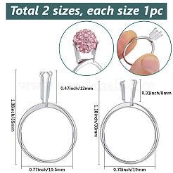 2個2スタイルのアルミ合金指輪部品  4 つのプロング リングのセッティング  プラチナ  内径：19~19.5mm  1個/スタイル&nbsp;FIND-SC0021-84P