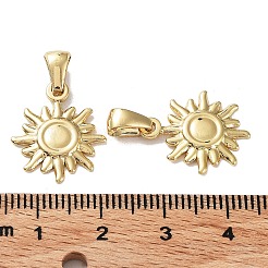 304ステンレスペンダント  太陽のチャーム  ゴールドカラー  18x15x2mm  穴：5.5x3mm&nbsp;STAS-P329-01G