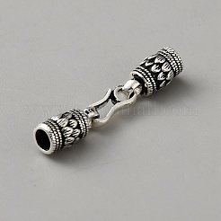 純銀製のコードの終了/ TIPS  蓮  アンティークシルバー  32mm&nbsp;LS-STER-WH0028-002B-AS