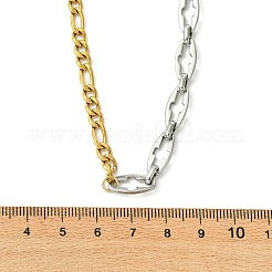 女性用ツートンカラー304ステンレススチールミックスチェーンネックレス  ゴールデン·ステンレス鋼色  16.46インチ（41.8cm）&nbsp;NJEW-JN06254