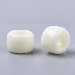 オペークアクリルヨーロピアンビーズ  大穴ビーズ  リング  ミックスカラー  8.5x6mm  穴：4.5mm  約1950個/500g&nbsp;SACR-N009-17
