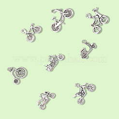 72pcs9スタイルチベットスタイルアロイペンダント  アンティークシルバー  13~23x17~31x2~3mm  穴：1~2mm  8個/スタイル&nbsp;TIBEP-SC0003-26