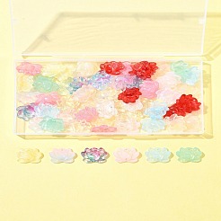 60色ベーキングペイントガラスビーズ10個  蓮  ミックスカラー  15.5x20.5x7.5mm  穴：1.2mm  6個/カラー&nbsp;GLAA-FS0002-01
