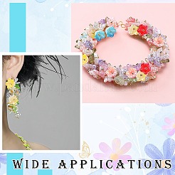 ABSプラスチックビーズキャップ500個  花  ミックスカラー  8x4.5mm  穴：1.2mm&nbsp;OACR-CJ0002-70