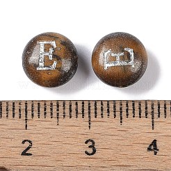 天然石タイガーアイビーズ  レター  文字e  8.5~9x5~5.5mm  穴：1.2mm&nbsp;G-L524-20E-02