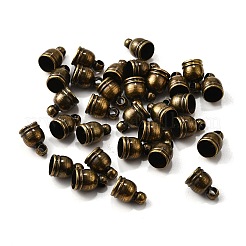 真鍮製コードエンドパーツ  アンティークブロンズ  9x6mm  穴：1mm&nbsp;KK-D217-9x6-AB-NF